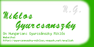 miklos gyurcsanszky business card