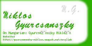 miklos gyurcsanszky business card